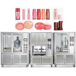 Lip balm filling line 10 nozzles